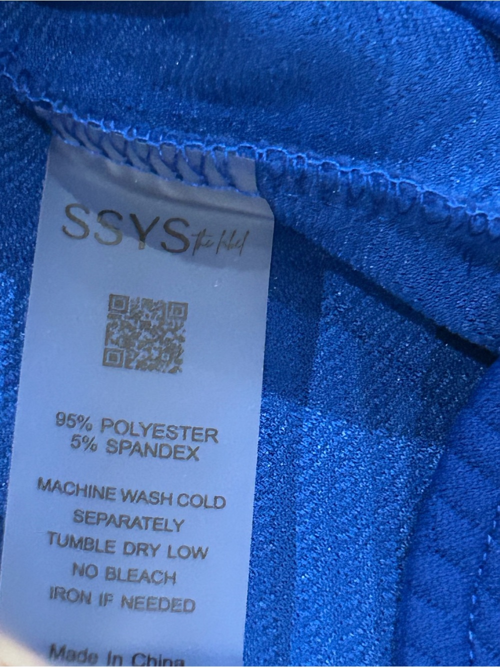 SSYS size L, Royal Blue Textured Zip-Neck Dress - Picture 6 of 9